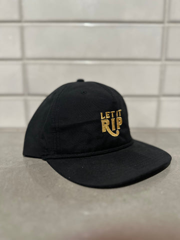 Black & Gold Rope Hat - Hook Logo