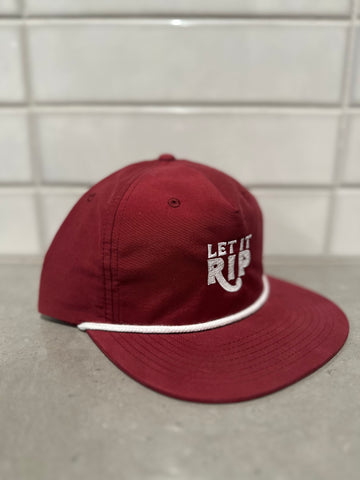 Red & White Rope Hat - Hook Logo