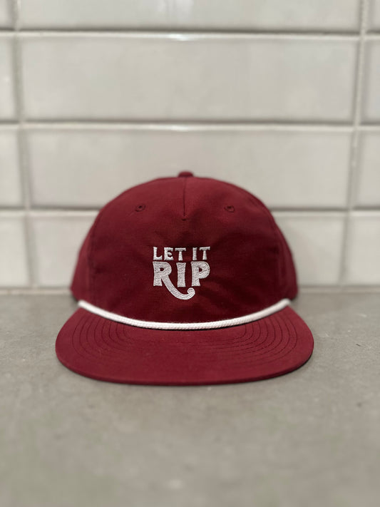 Red & White Rope Hat - Hook Logo