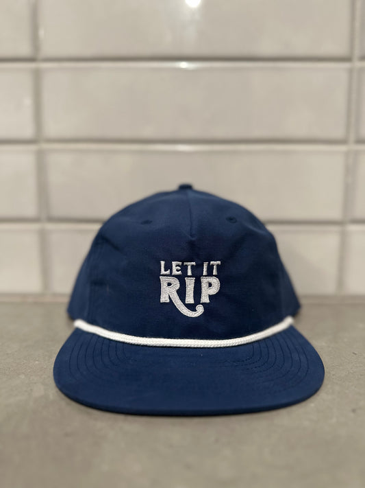 Blue & White Rope Hat - Hook Logo