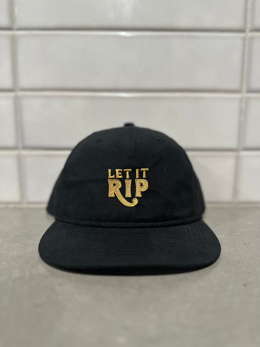 Black & Gold Rope Hat - Hook Logo