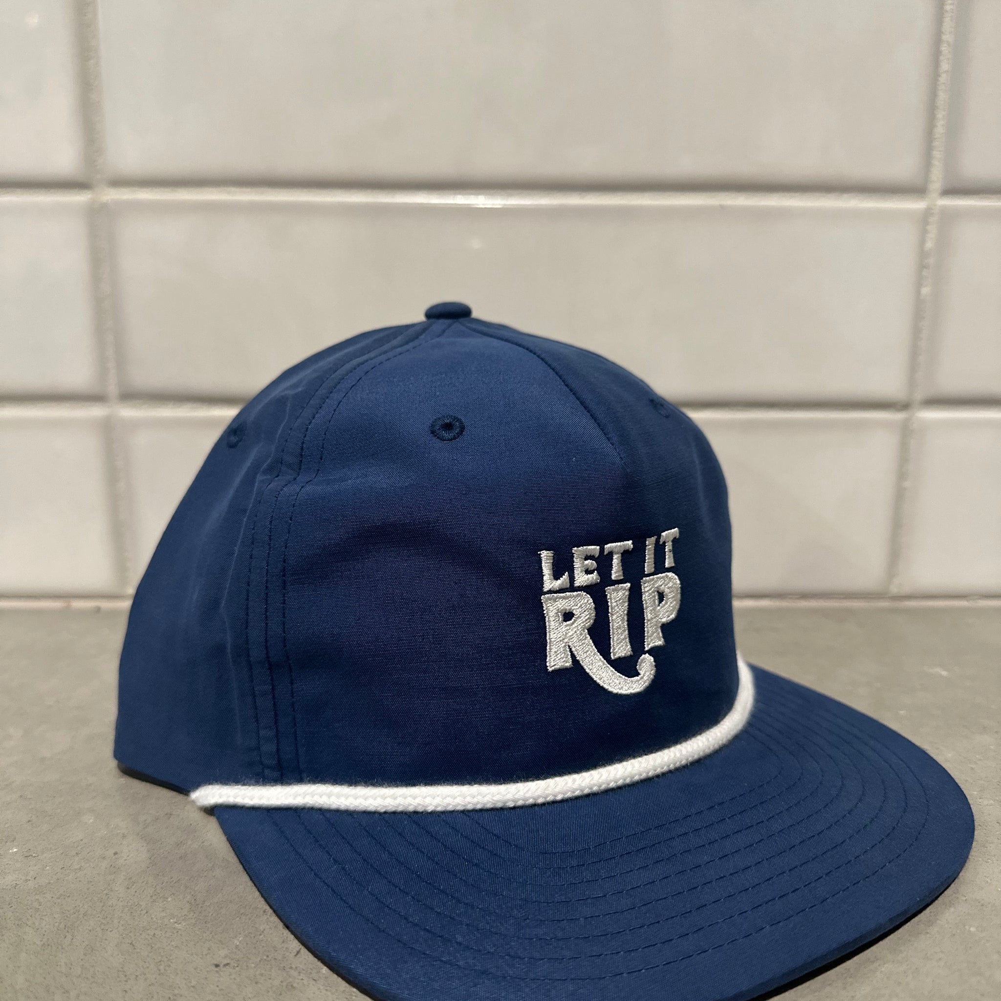 Blue & White Rope Hat - Hook Logo