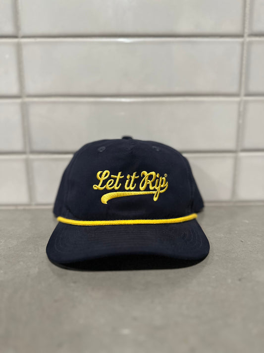 Blue & Gold Rope Hat - Script Logo