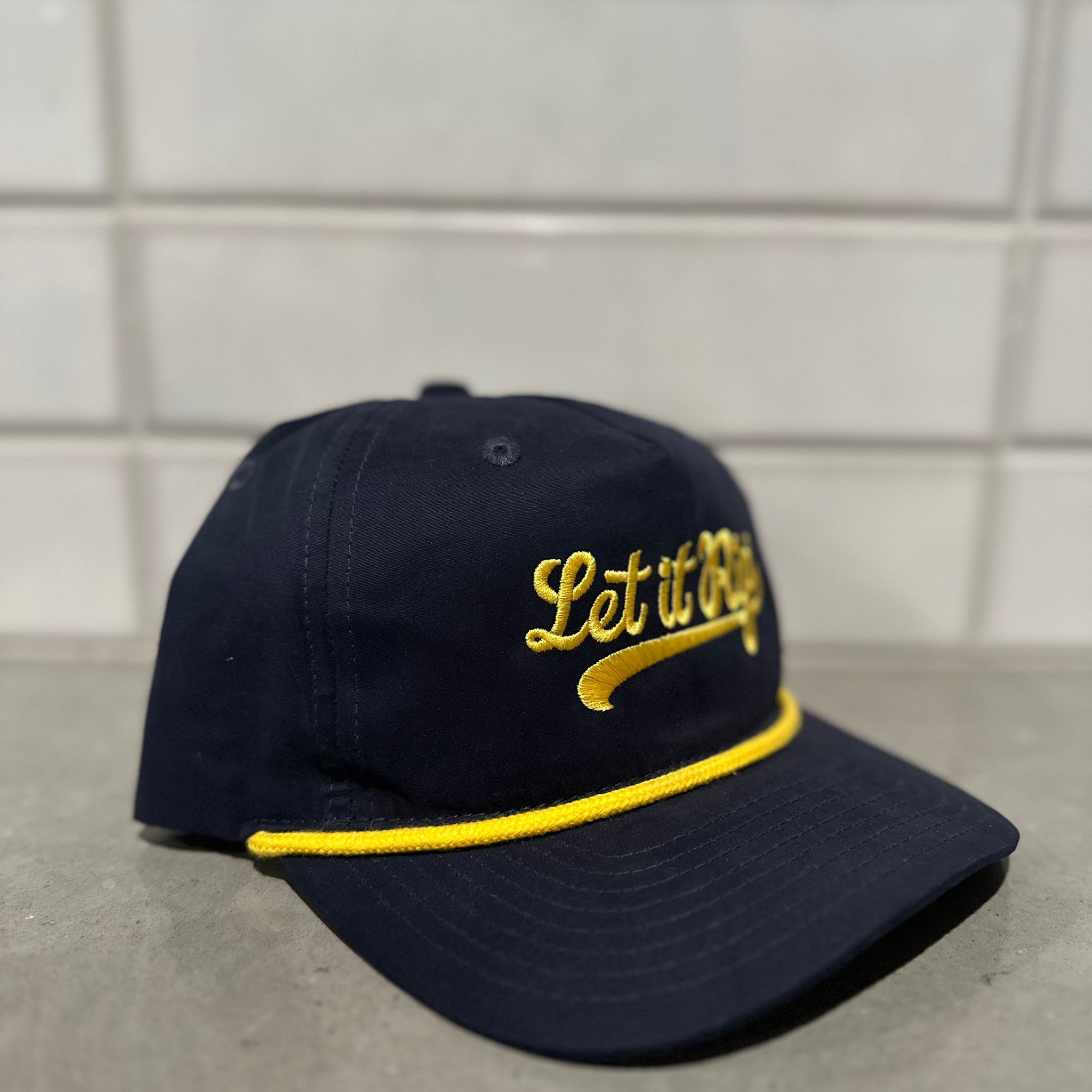 Blue & Gold Rope Hat - Script Logo