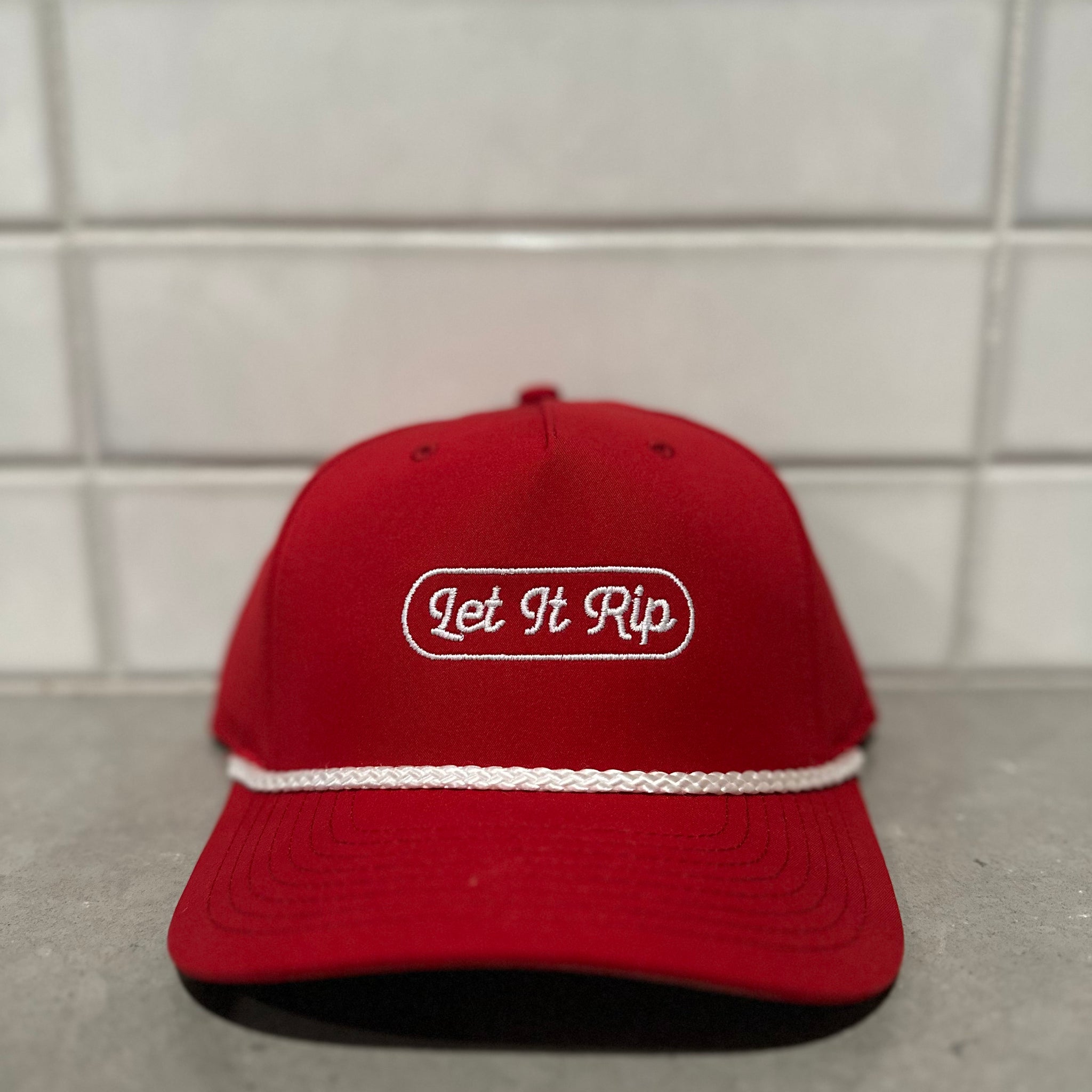 Red & White Rope Hat - Border Logo