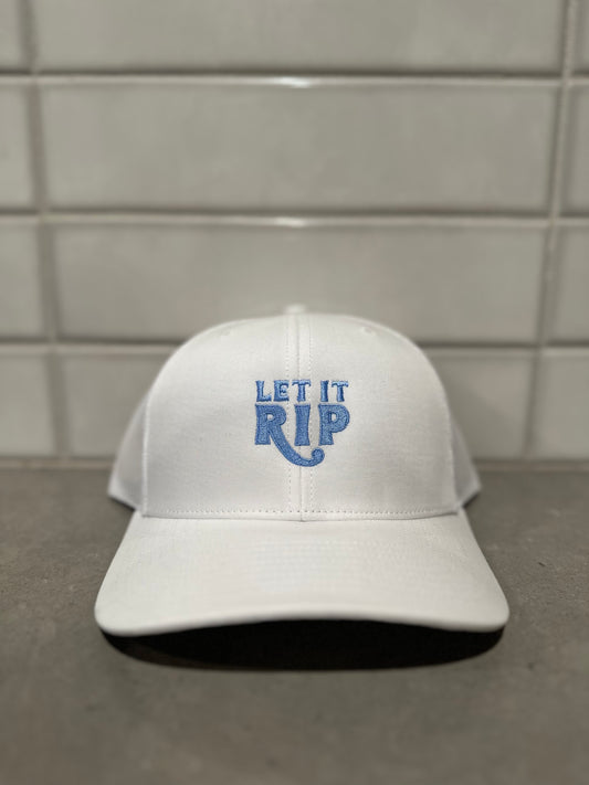 White & Baby Blue - Mesh Back - Hook Logo