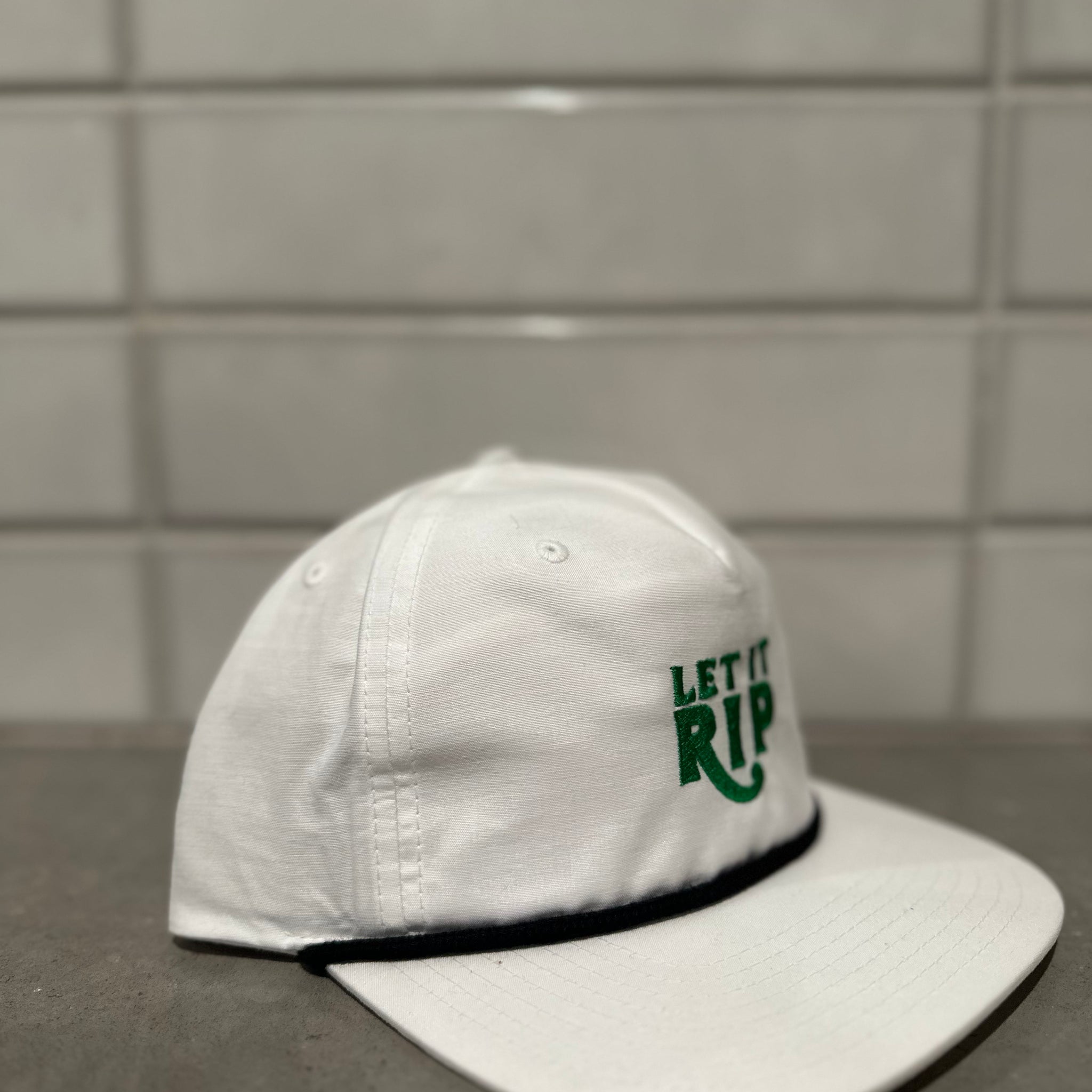 Black/White/Green Rope Hat - Hook Logo