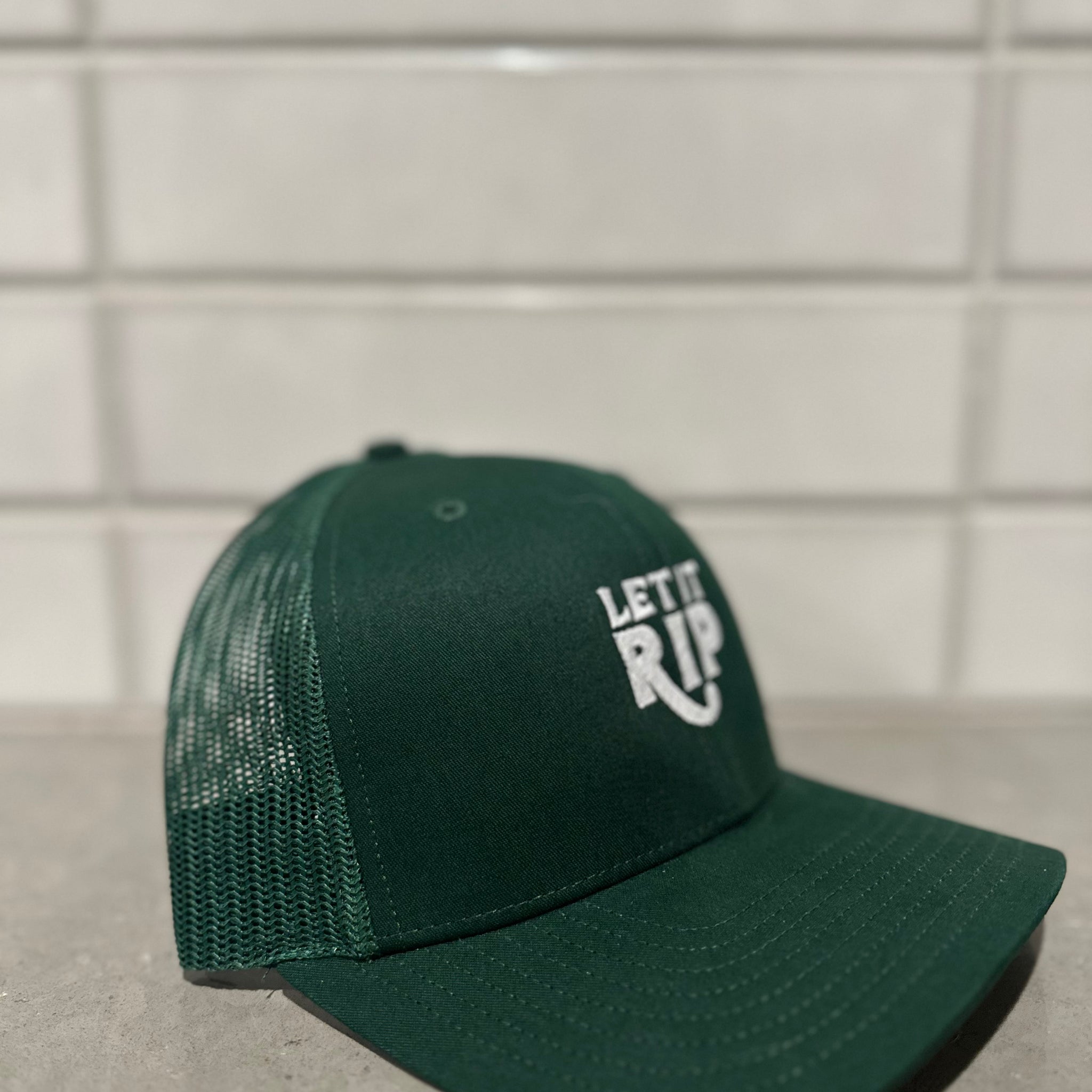 Green & White Mesh Back - Hook Logo